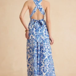 Baroque Print Cross Cut Out Maxi Dress -Women's Clothing Store 58de13a4 5fc9 4cf0 9a31 f656e6f75876