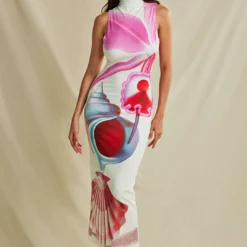 Floral Print Mock Neck Slit Sleeveless Maxi Dress -Women's Clothing Store 58ee9bd4 a535 4b10 ae43 018118417bd7