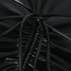 Leather Drawstring Ruched Slit Strapless Midi Dress -Women's Clothing Store 5984f5e0 e813 4b0c 94bf 605fe7233e65
