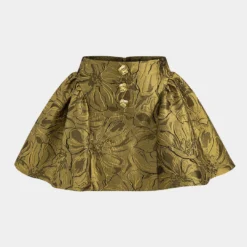 Jacquard Metallic Puff Zipper Skirt