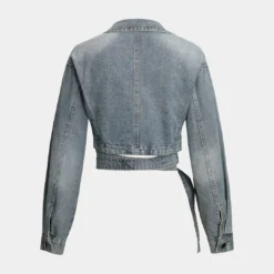 Denim Tie-Up Crossed Outerwear -Women's Clothing Store 5a46e3d1 29ac 4252 a423 f5aad7fb14a8