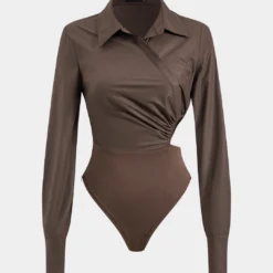 Asymmetry Patchwork Ruched Cut Out Long Sleeve Bodysuit -Women's Clothing Store 5a4af3d6 f99b 41a2 8899 5eaa677adfa2