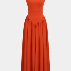 Round Neck Cut Out Sleeveless Maxi Dress