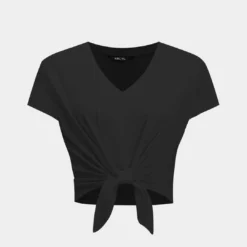 Tie Front Short Sleeve T-Shirt -Women's Clothing Store 5ac7d90f 3b7b 48dd a4db 16e2121354eb