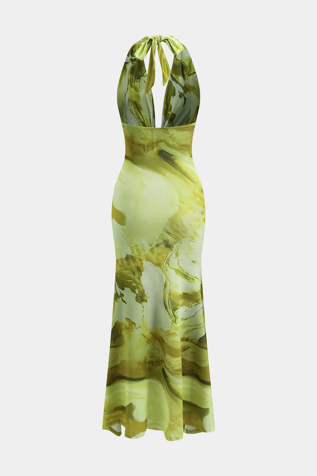 Tie Dye Print Backless Cowl Neck Maxi Dress 2 Tie Dye Print Backless Cowl Neck Maxi Dress - Image 2