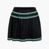Knit Color Block Pleated Mini Skirt