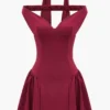 V-Neck Sleeveless Backless Mini Dress