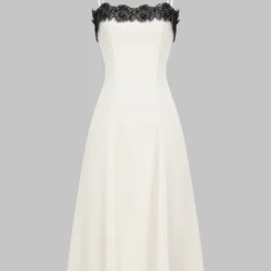 Lace Patchwork Sleeveless Slip Maxi Dress