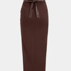 Faux Leather Patchwork Ruched Skirt -Women's Clothing Store 5e70efe8 93ba 435e 82e4 41b59b9afe0d