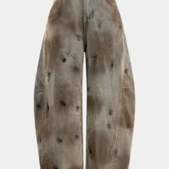 Dirty Denim Wide Leg Barrel Jeans