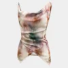 Watercolor Print Satin Cami Top