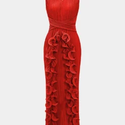 3D Floral V-neck Midi Dress -Women's Clothing Store 603cfda3 3d6b 4379 bc79 cd2ff5009a72