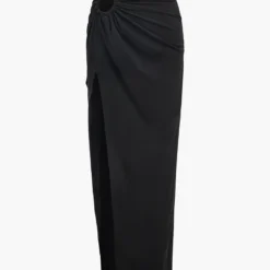 Ruched Slit Midi Skirt -Women's Clothing Store 61656303 c829 4769 92d7 297feb66324a