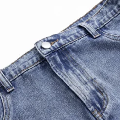 Denim Asymmetric Neckline Mini Dress -Women's Clothing Store 61d9c073 71e5 4ae8 9b56 27140e3cecc4