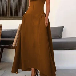 Metallic Decor Zipper Sleeveless Maxi Dress -Women's Clothing Store 61f83e48 6d5e 426f acc8 9593434f5f68