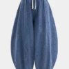 Denim Wide Leg Lantern Jeans