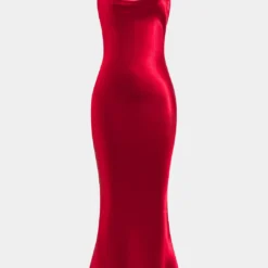 Satin Backless Slip Midi Dress