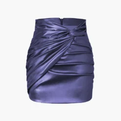 Metallic Faux Leather Knotted Mini Skirt -Women's Clothing Store 6645baf3 50a7 4d72 b0ca 06e504092ca6