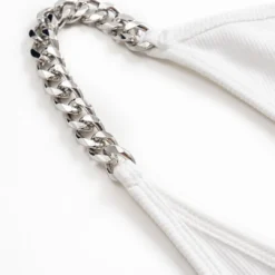 Tie Front Ruched Metallic Chain Patchwork Sleeveless Mini Dress -Women's Clothing Store 67ab535c 725a 4ab3 9470 317079b78b4c