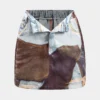 Abstract Print Ruched Button Pocket Skirt