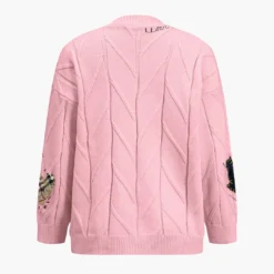 Letter Embroidery Sweater Cardigan -Women's Clothing Store 67f6bafe e9b8 4d21 b978 42c3291dea7d