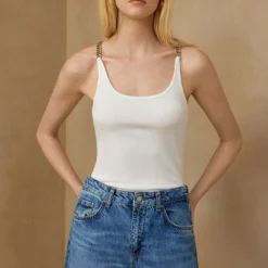 Chain Decor Sleeveless Tank Top -Women's Clothing Store 68971abd f15b 44d1 9ca1 553008f248f3