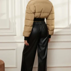 Faux Leather Asymmetrical Patchwork Trousers -Women's Clothing Store 6947754a 4a0e 4f70 96fd e2ac505abb1d