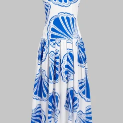 Linen Strapless Sleeveless Maxi Dress