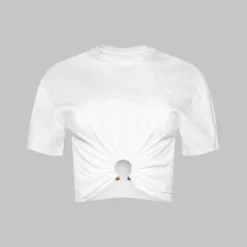 Metal Ruched Short Sleeve T-Shirt