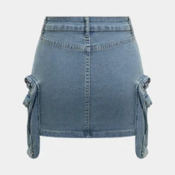 Washed Denim Zipper Tube Top And Pocket Skirt Set -Women's Clothing Store 6cac0c42 816f 4cc1 a23a 6dd0e7337067