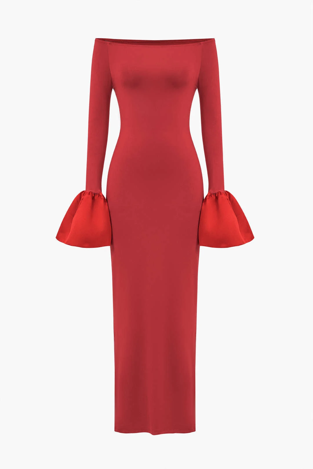 Solid Satin Off Shoulder Slit Maxi Dress 1 Solid Satin Off Shoulder Slit Maxi Dress