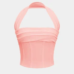 Halter Neck Ruched Top -Women's Clothing Store 6d8baad2 a4b3 4417 b350 e19af3382aa6