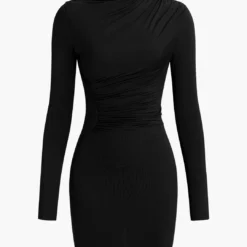 Asymmetrical Ruched Long Sleeve Mini Dress -Women's Clothing Store 6dd7262e 73f9 4cdd bc82 6f6e9de71af7