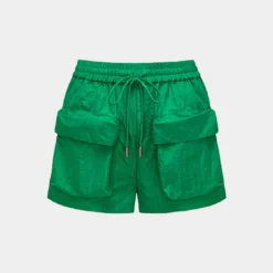 Solid Flap Pocket Shorts
