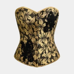 Floral Print Appliques Corset Tube Top