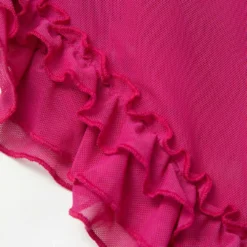 Sheer Mesh Ruffle Trim Asymmetrical Cross Backless Mini Dress -Women's Clothing Store 6f19227c 0596 4bb5 b24e 97b4700280e7