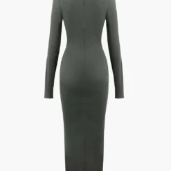 Wrap Ruched High Neck Long Sleeve Maxi Dress -Women's Clothing Store 6f2e5e3a 03ea 4d03 9729 61b3ecbfb8e8
