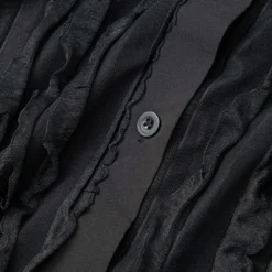 Off Shoulder Textured Button Up Slit Long Sleeve Maxi Dress -Women's Clothing Store 6f9cd811 eda4 4414 b57d 61026e7ec2d9