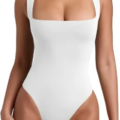 Solid Basic Square Neck Bodysuit