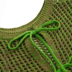 Knit Hollow Out Tie Back Short-Sleeve Top -Women's Clothing Store 6ff710e4 a774 4c38 9af8 f8d28db319e8