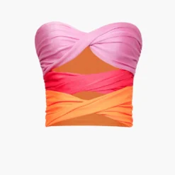 Contrast Twisted Front Tube Top