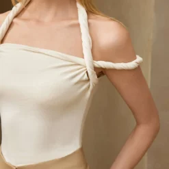 Twist Knot Halter Neck Tank Top -Women's Clothing Store 7054d913 83e4 4de9 8c66 4a6ed2b6b1eb