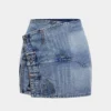 Denim Asymmetrical Design Skirt