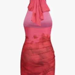 Tie Dye Halter Backless Ruched Mini Dress -Women's Clothing Store 712a820a d3e9 4c02 b593 be03d1bd3ceb