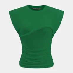Solid Twist Round Neck T-Shirt -Women's Clothing Store 71b49199 e172 47a0 957a 14b6aa95061c