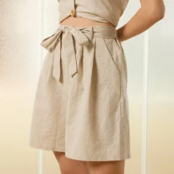 Linen Ruched Tie Front Shorts -Women's Clothing Store 71f1e2ce aca9 4f21 9a33 cfe890a30657