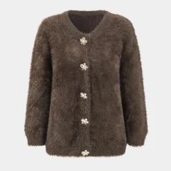 Knitted Button Long-Sleeve Cardigan