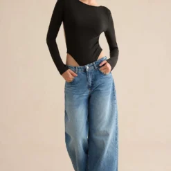 Backless Cut Out Long Sleeve Bodysuit -Women's Clothing Store 73c47f57 e050 4c6c 943a 01b81c26252a