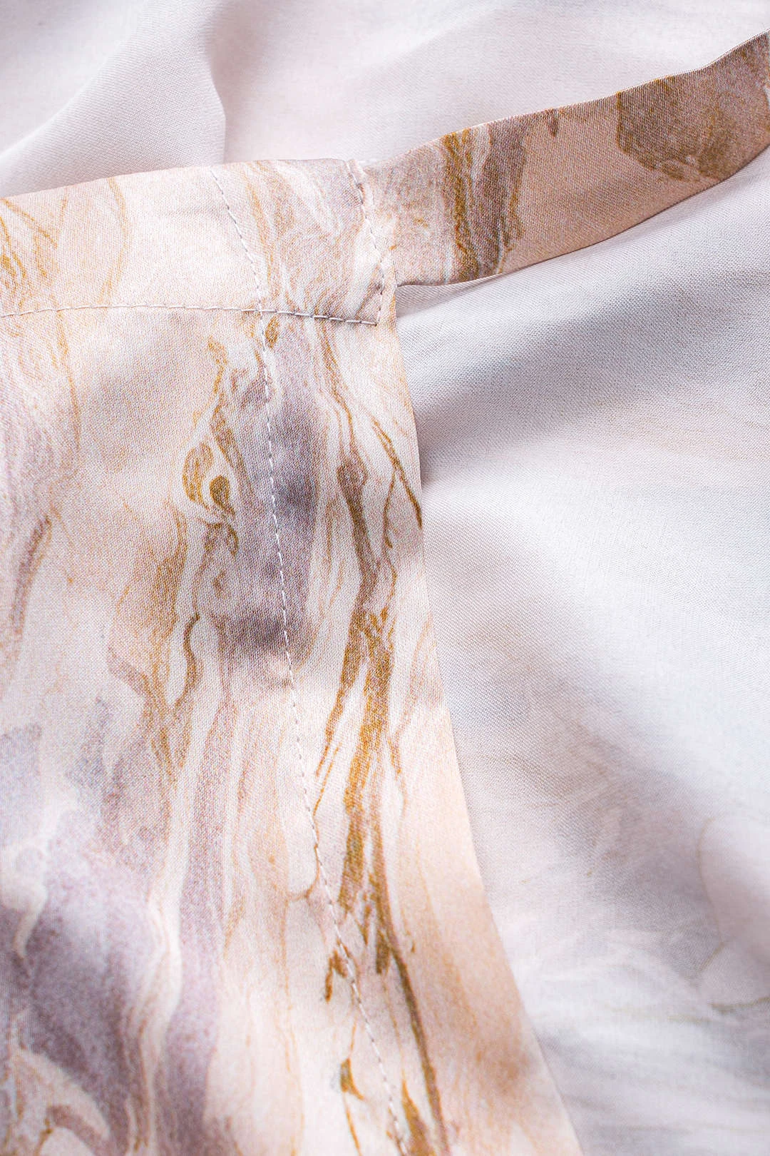 Abstract Print Pleated Satin Tie Front Skirt 4 Abstract Print Pleated Satin Tie Front Skirt - Image 4