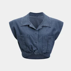 Denim Button Pocket Short Sleeve Shirt